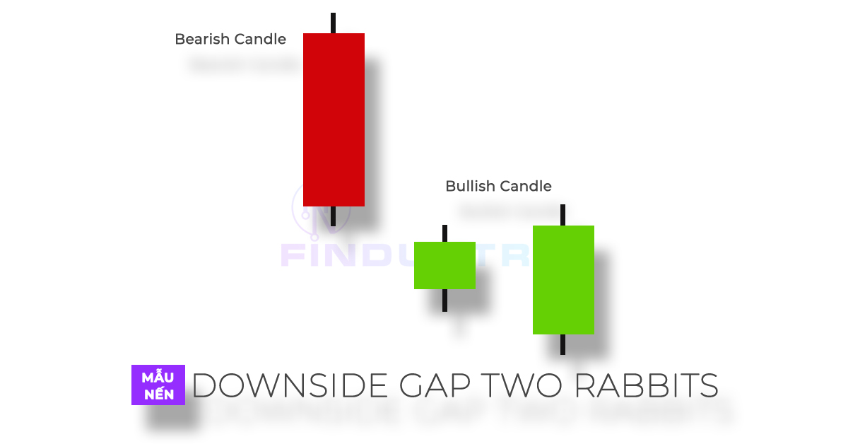 Hình ảnh về mô hình nến Downside Gap Two Rabbits